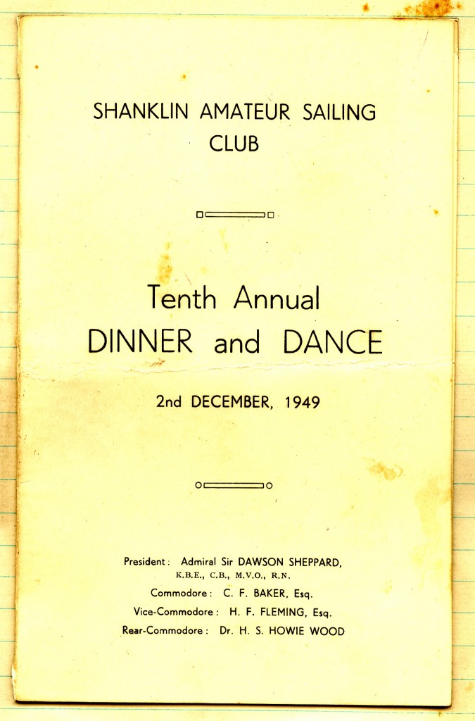 SSC Dinner & Dance Agenda, 1949